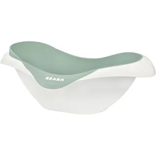 BEABA - Babywanne - Rutschsicher und Komfortabel - Ergonomisch und Vielseitig - Weiches und Sanftes Material - Stöpsel - Camélé'O - Made in France - Salbeigrün