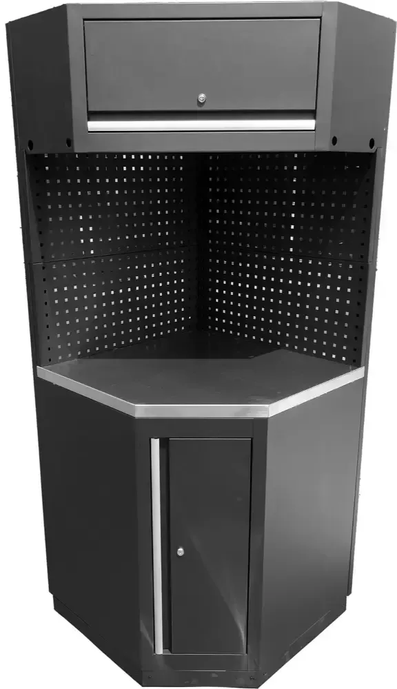 KS TOOLS Werkstatt-Schranksystem Eck-Modul, Edelstahlarbeitsplatte - 866.6010
