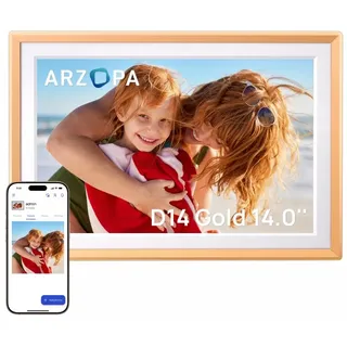 ARZOPA D14 Gold Digitaler Bilderrahmen 14 Zoll