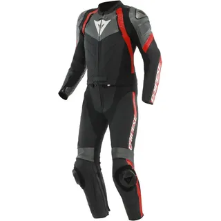 Dainese Avro 4 Lederkombi 2tlg. - Schwarz/Grau/Rot - 56