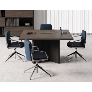 Konferenztisch quadratisch Holz furniert 140 x 140 cm Lewo