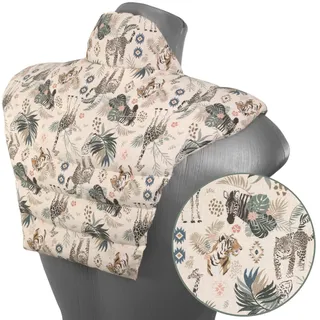 Nackenhörnchen HWS - Nacken + Schultern + Rücken - Bio Stoff "Wilde Tiere" - Traubenkernkissen - Nackenkissen Wärmekissen - Wärmendes Nackenkissen