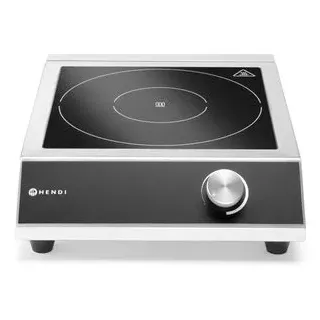HENDI Kochplatte KitchenLine, Modell 3500M, 239780, Induktions-Einzelkochplatte, schwarz, 3500 Watt