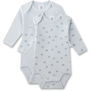 Sanetta Baby-Body langarm (Doppelpack) blau | Hochwertiger und nachhaltiger Unisex-Body aus Bio-Baumwolle. Inhalt: 2er Set Baby Body - 56
