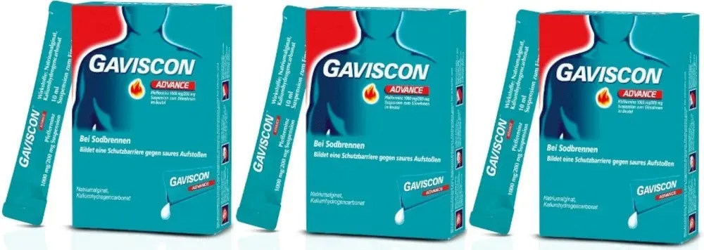 GAVISCON ADVANCE Pfefferminz Beutel Dreier-Pack 3X24X10 ml Suspension