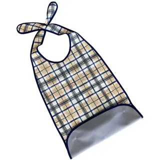 PFLEGE POINT Speiseschürze PFLEGE POINT® Ess-Schürze PU bedruckt mit Krümelfang beige|blau