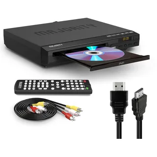 MAJORITY DVD Player | Region Free Mini DVD-Player Kompakt für TV/Fernseher | 1080p Upscaling, USB & CD Wiedergabe | Mit HDMI Kabel & Fernbedienung