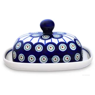 BUNZLAUER KERAMIK Bunzlauer Butterdose klein oval 1/2 Stück Butter Dekor 8