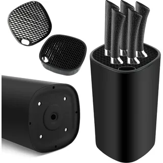 Messerblock Ohne Messer, Schwarz Messerblockhalter Unbestückt, Universal Quadratisch Messerblockhalter, Messerblockhalter Unbestückt Küchenbesteck, Messerblock Rack für Alle Küchenmesser Geeignet