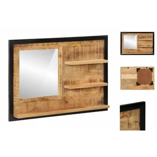 vidaXL Spiegel mit Ablagen 80x8x55 cm Glas und Massivholz Mango