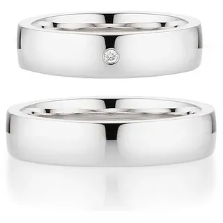 Bruno Banani Trauring Schmuck Geschenk Ehering Hochzeit Damenring Herrenring, wahlweise mit oder ohne Brillant, Made in Germany silberfarben 56