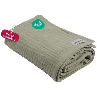 Clinotest Musselintücher Baby - 1Stk. 80x80cm - waschbare Mulltücher ohne Einlaufen - saugstarke Baby Spucktücher aus 100% Musselin-Baumwolle - weiches und atmungsaktives Pucktuch (beige)