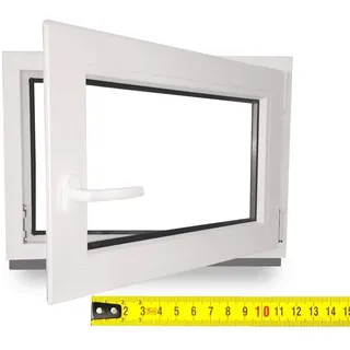 Kellerfenster - Kunststoff - Fenster - weiß - BxH: 50X75 cm - DIN Rechts - 2-Fach Verglasung - Wunschmaße ohne Aufpreis - Lagerware