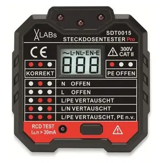 ENOVALAB Steckdosentester mit RCD-Prüfung und LCD