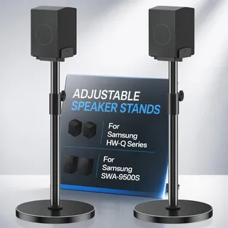 Lautsprecherständer Paar für Samsung HW Rear Speaker, für Q995H/Q995GD/Q995GF/Q930F/Q990D/Q990F, Höhenverstellbar 29"–37,5", Clamping Dual Side Fit 5"–11" Samsung Rücklautsprecher, Belastbar bis 30Lbs