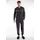 Loungeanzug Herren 58 grau grau dunkel melange Obermaterial 51 Polyester 46 Baumwolle 3 Elasthan bequem lang Rundhals Homewear-Sets Reißverschluss mit Logo Rundhalsausschnitt Langarm lange Hose