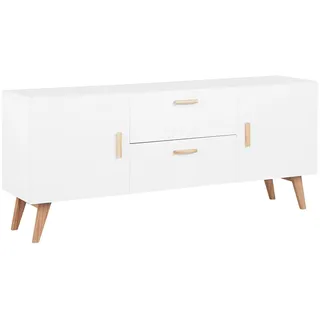 Sideboard mit Beinen aus Buchenholz in Weiß Kommode MEET II