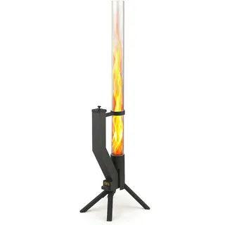 GARDENFLARE Feuerrohr – elegante Edelstahl Feuersäule und Pelletfackel - schwarz