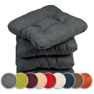 sunnypillow Stuhlkissen 40 x 40 x 8 cm grau 4-tlg.