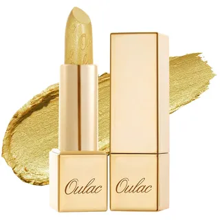 OULAC Lippenstift Gold Metallic Glanz Finish, Mit anderen Lippenstiften Schichten, Glanz Verstärken, Schimmernde Lippenstifte, Feuchtigkeitsspendende Formel, Vegan, 4.3g (18)