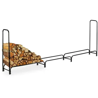 Relaxdays Kaminholzregal aus Metall, - Schwarz