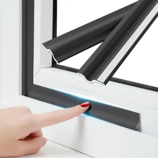 Fensterdichtung Dichtungsband Türdichtung Selbstklebend Zugluftstopper für Türen Fenster,Schaumstoff Abdichtung Fenster Zugluft Dichtung Türrahmen Fensterrahmen Isolierung Winter(Schwarz,300cm)