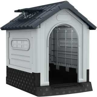 HENGMEI Hundehütte Outdoor Indoor Hundehaus mit erhöhtem Boden Robuste,