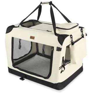 VOUNOT Hundebox faltbar 50 x 35 x 36 cm Beige
