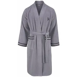 bruno banani Herrenbademantel »Roy, ideal für Sauna & Spa, Hotelbademantel, Morgenmantel«, (1 St.), mit farblich abgesetzten Streifen, Bademantel, Baumwolle, S-3XL Bruno Banani grau Länge: cm