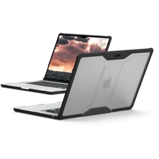 Urban Armor Gear Schutzhülle für MacBook Air 15 Zoll (38,1 cm) M3 2024 A3114, 2023 M2 A2941, Plyo Ice/Schwarz, durchscheinend, transparent, robust, taktiler Griff, Laptop-Schutzhülle
