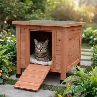 MuCoLa Katzenhaus Outdoor Wetterfest Haus Katzen Höhle Bett Katzenhöhle XL Katzenhütte