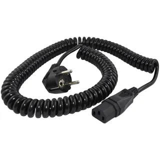 HAWA R6502 Kaltgeräte Anschlusskabel Schwarz 1.6 m Spiralkabel