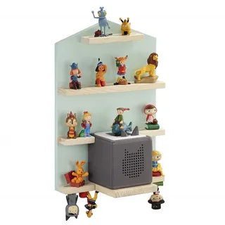 Hama 132439 Wand Hänge Regal für Tonie Box Tonies Figuren (Mintfarbe, Holz)