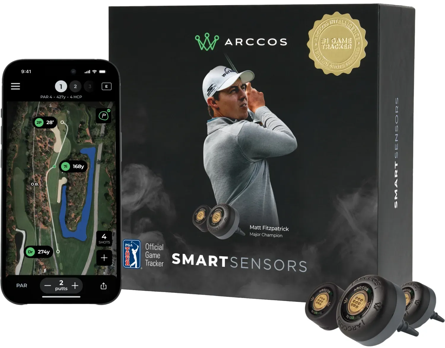 Arccos Smart Sensors 4th Gen 16-Pack + 1 Jahr Mitgliedschaft, grau