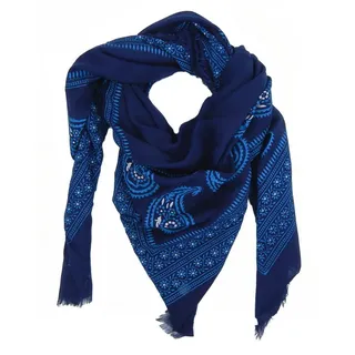 Ella Jonte Dreieckstuch, Leichtes XXL Tuch im Boho Ibiza Style blau