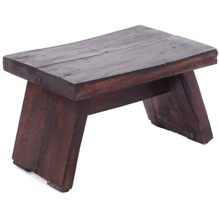 DESIGN DELIGHTS Fusshocker, Dunkelbraun, Holz, 29x18x19 cm, Wohnzimmer, Hocker, Sitzhocker
