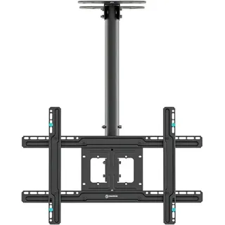 ONKRON Fernseher Deckenhalterung für 32-80 Zoll, bis 68 kg, höhenverstellbar, max VESA 600x400, schwenkbar, neigbar, Schwarz N1L-B