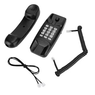 Tangxi Festnetztelefon zur Wandmontage, schnurgebundenes Desktop-Telefon mit Wahlwiederholung, Keine Anrufer-ID, Telefon zu Hause für Hotelfamilien(Schwarz)