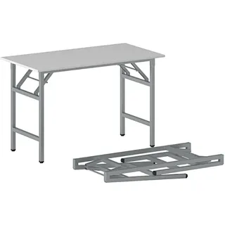 Konferenztisch klappbar, Klapptisch FAST READY, 120x60 cm, grau, graues Gestell
