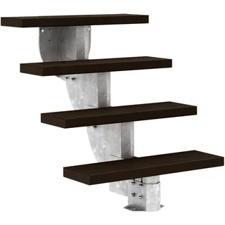 Dolle Außentreppe Gardenstep 80cm breit 4 Stufen Trimax dunkelbraun 74-90cm Steigungshöhe ohne Geländer