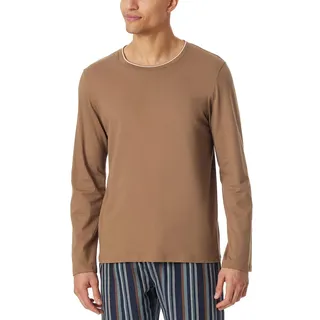 Schiesser Herren Schlafshirt Langarm Rundhals-Mix + Relax Pyjamaoberteil, Whisky_182042, 54