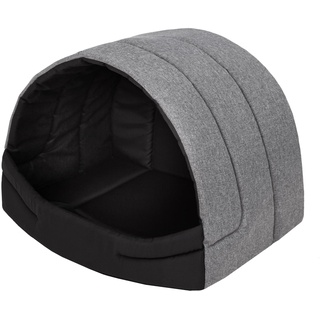 Hundehütte Hundehöhle Hundebett Hundehaus Katzenhöhle Schlafplatz L - 55x43 cm Grau