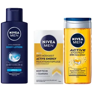 3tlg NIVEA MEN Active Energy Wake-Up Effekt Gel | Duschgel | Bodylotion