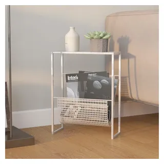 vidaXL Zeitschriftenständer Silbern 35x15x45 cm Stahl