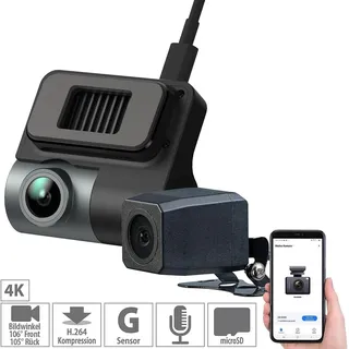 NavGear NEU 4K UHD Dashcam mit Akku, Kamera für Auto Unfall Aufnahme Beweisvideo