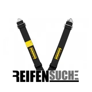 Schroth Gurt - PROFI II asm Flexi Belt schwarz mit schwarz/gelbem SCHROTH RACING Logo links