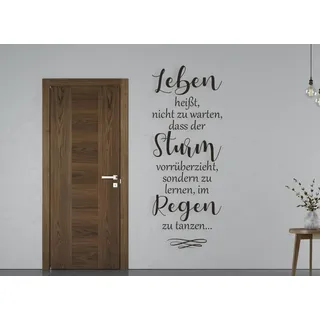 tjapalo® a46 wandtattoo zitate und sprüche Wandsticker Wohnzimmer spruch wandtattoo leben heisst nicht zu warten Sprüche Wandtattoo Wohnzimmer Wandtattoo Flur, Farbe: Schwarz, Größe: H120xB46cm