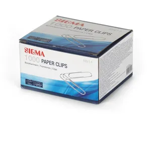 SIGMA Büroklammern NN14, Metall, 32 mm silber, 1000 Stück