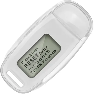 Flintronic Schrittzähler Zum Gehen, 3D-Schrittzähler, USB Wiederaufladbarer Großbild-Schrittzähler, Genauer Schrittzähler mit Lanyard, für Gehen Laufen Sport, für Senioren, Kinder, Männer, Weiß