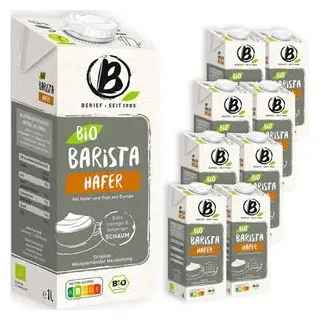 Berief Haferdrink Barista, BIO, aufschäumbar, je 1 Liter, 8 Stück